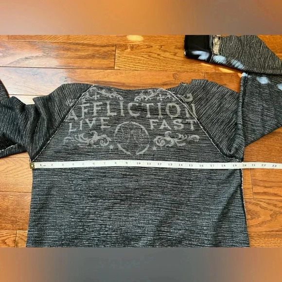 Vintage Y2k Grunge Affliction Reversible Hoodie Sz M - Picture 13 of 14